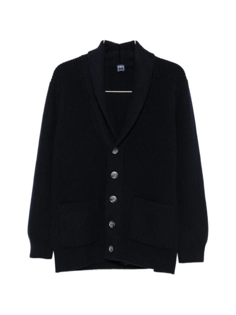 FEDELI Fedeli Ribbed-knit Shawl-collar Cardigan