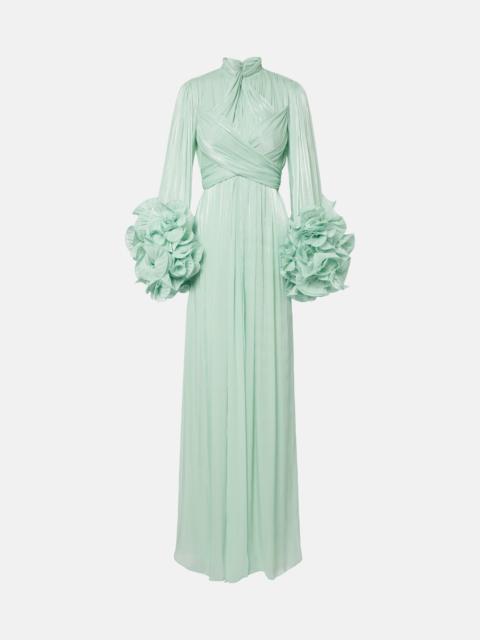 COSTARELLOS Ruffled georgette gown