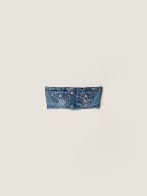 Miu Miu Washed denim bandeau top
