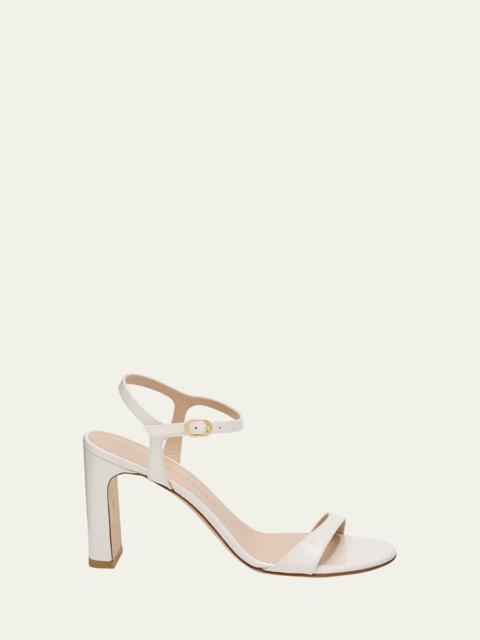 Stuart Weitzman Babette 특허 가죽 발목 스트랩 샌들