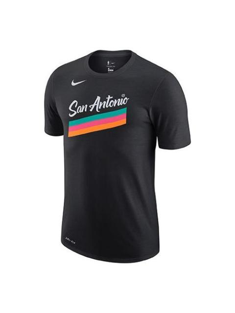 Nike Nike NBA Dri-FIT Ce Logo San Antonio Spurs Basketball Sports Printing Short Sleeve Black CT9846-010
