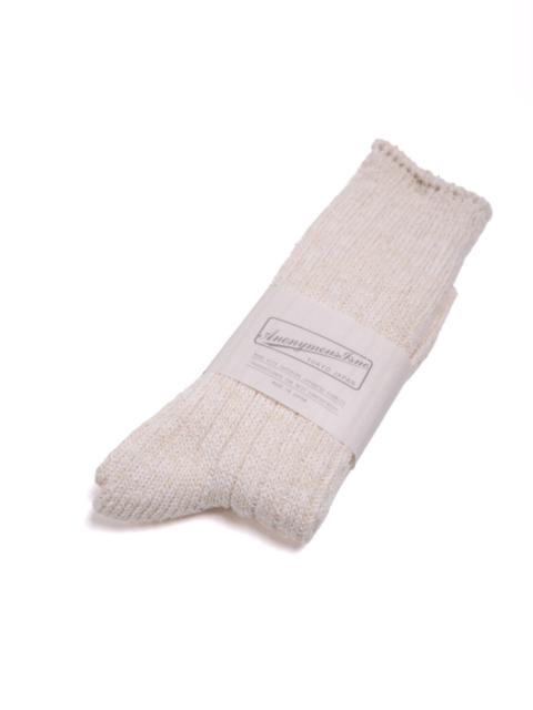 ANONYMOUSISM Classic Slub Crew Sock Off White