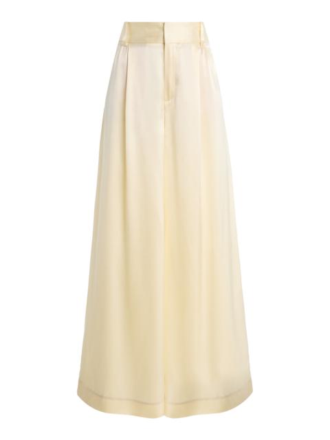 AISLING CAMPS Liquid Silk Wide-Leg Pants ivory