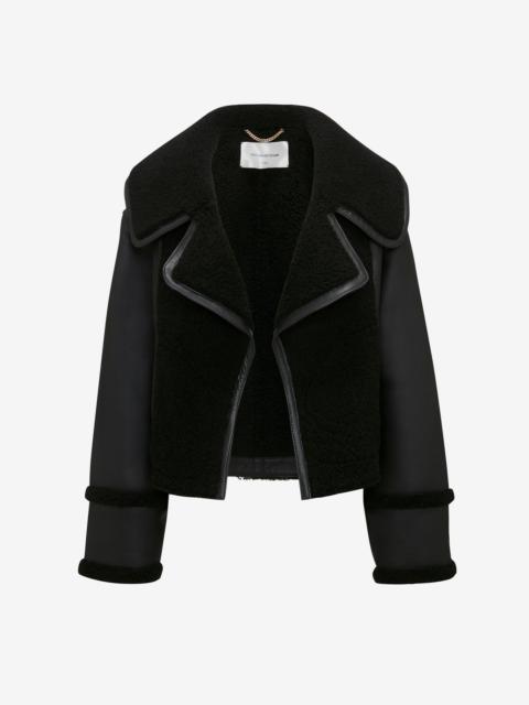 Victoria Beckham Shearling Jacket In Black