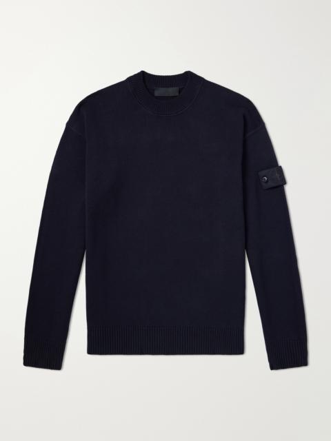 Stone Island Ghost Logo-Appliquéd Cotton and Cashmere-Blend Sweater