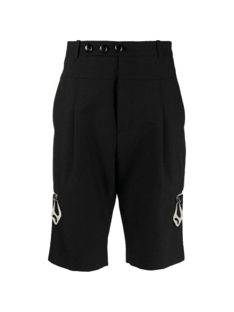 zip-detail tailored shorts