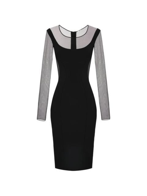 ELISABETTA FRANCHI cut-out sheer midi dress