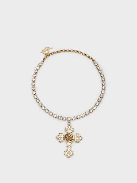 Blumarine CHOKER WITH PENDANT WITH BLUMARINE AND RHINESTONES