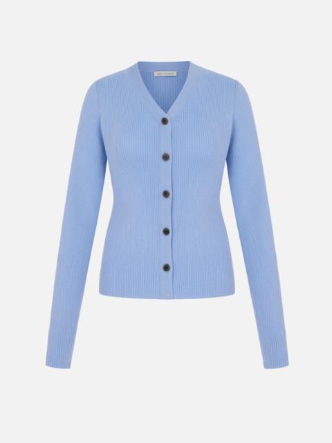 EMILIA WICKSTEAD Ash Cardigan in Baby Blue Merino Wool