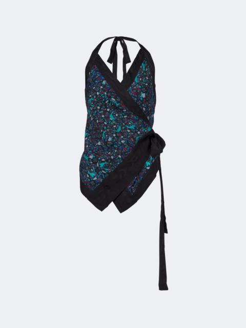 Dries Van Noten Printed moiré wrap top