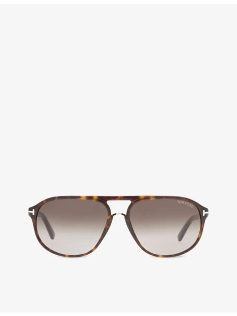 TOM FORD Jacob tortoiseshell aviator sunglasses