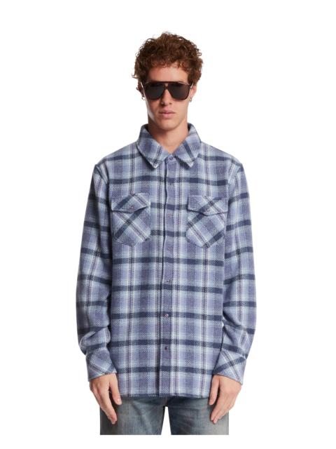 God’s True Cashmere Blue Uniform Cashmere Tartan Shirt