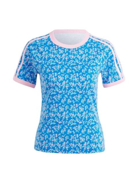adidas (WMNS) adidas Kseniaschnaider Graphic Print Cali T-shirt Asia Sizing 'Blue Pink' IU2507