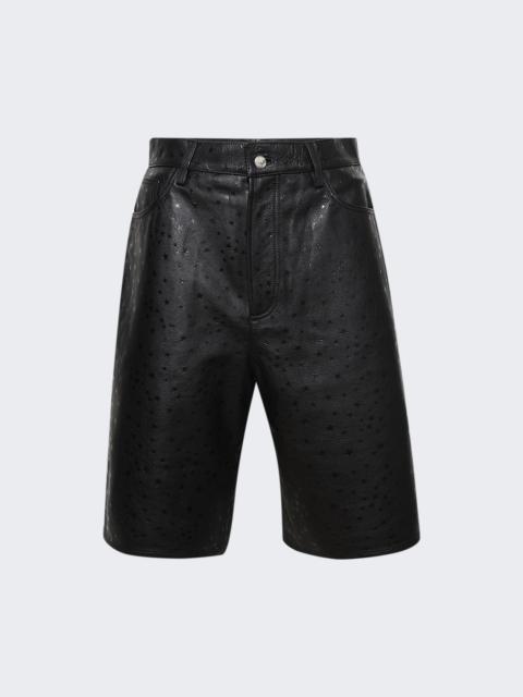 NAHMIAS Leather Star Baggy Carpenter Shorts Black