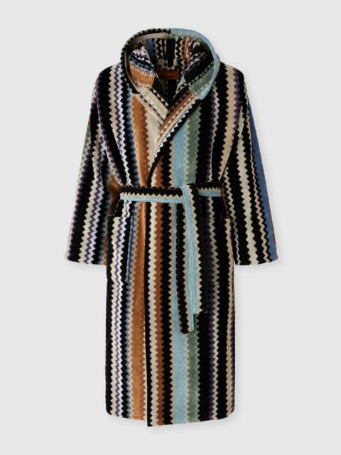 Missoni Long Curt chevron cotton terry hooded bathrobe
