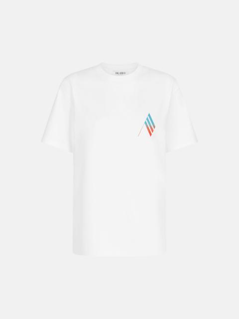 THE ATTICO ''IBIZA VISTA MARE'' T-SHIRT WHITE, BRIGHT RED AND LIGHT BLUE