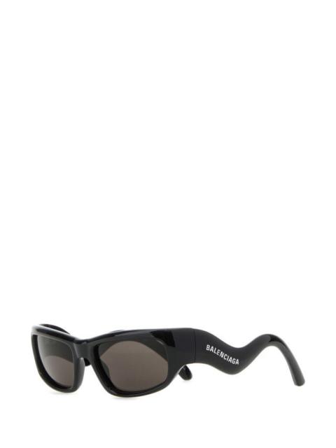BALENCIAGA Black acetate Hamptons Rectangle sunglasses