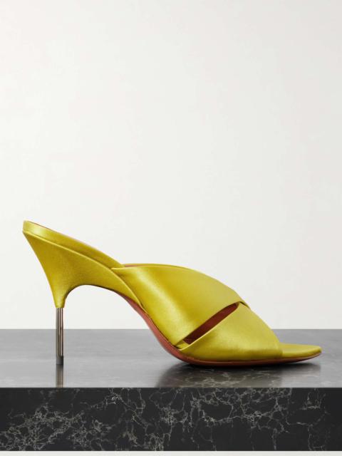 Amina Muaddi Samantha 95 satin mules Lime green