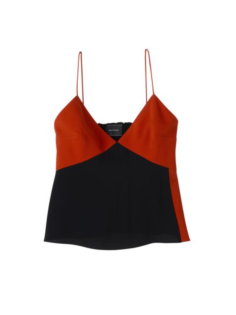 Longchamp Thin strap top Paprika/Black - Crepe de Chine