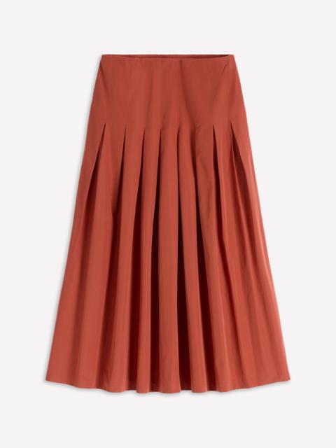 BODEN Valentina Taffeta Midi Skirt-Roasted Chestnut Brown