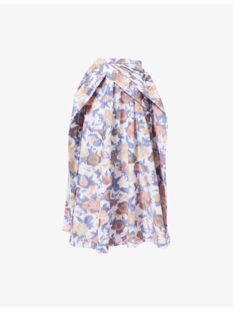 Erdem Floral Flared Cotton-Blend Midi Skirt