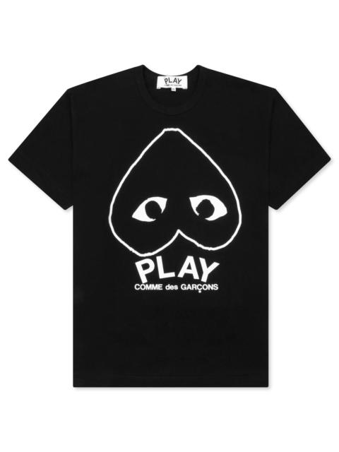 Comme des Garçons PLAY 심장 인쇄 면 T 셔츠