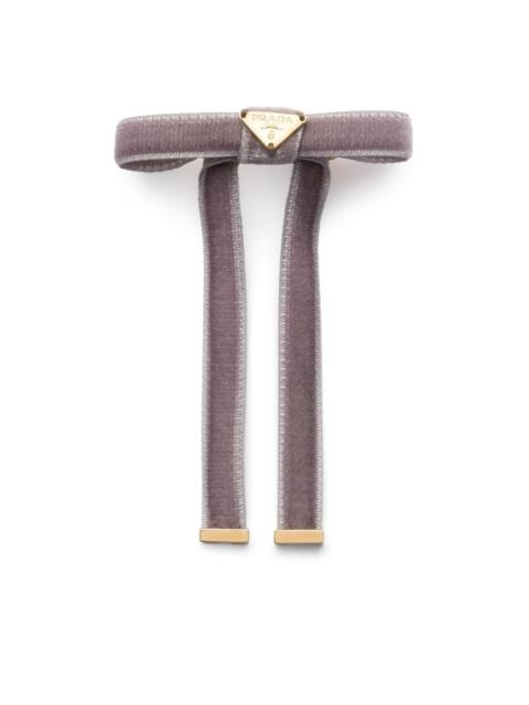 Prada logo velvet hair clip