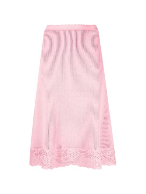 pointelle-knit slip skirt