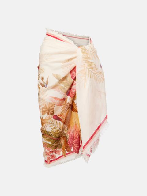 Zimmermann Printed cotton beach cover-up