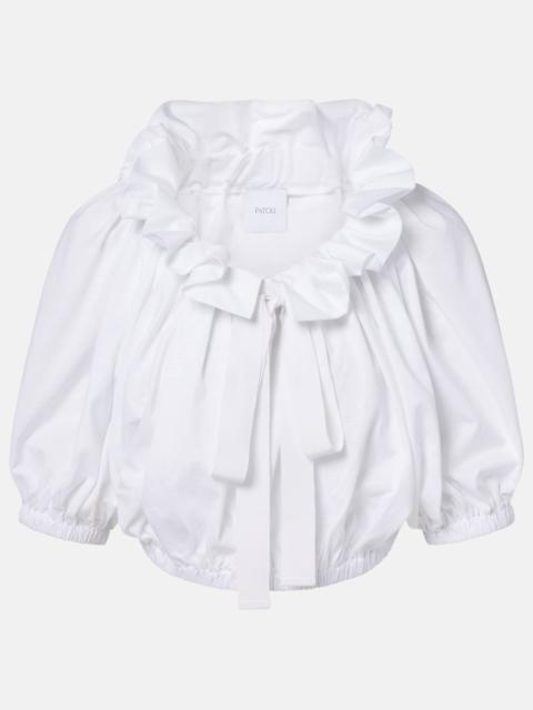 PATOU Ruffled cropped cotton top