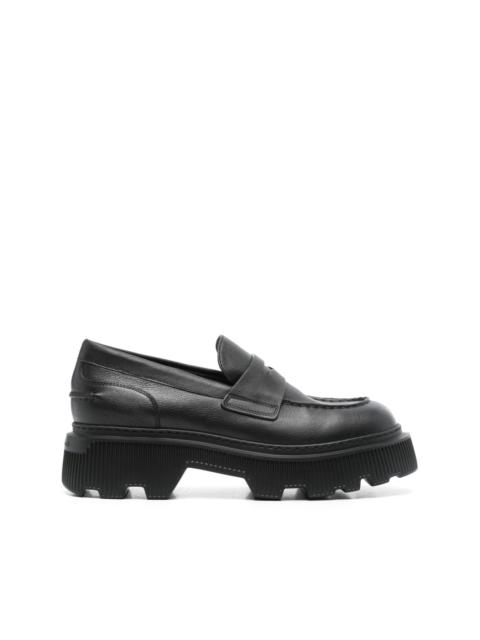 Santoni leather loafers