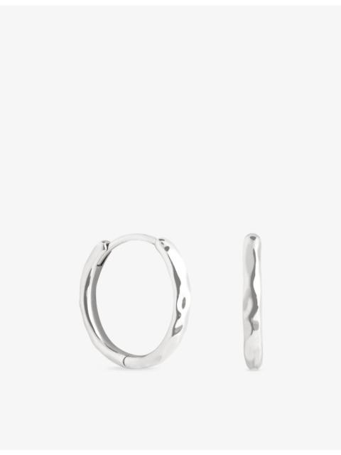 ASTRID & MIYU Molten Textured 18ct Yellow Gold-Plated Sterling-Silver Hoop Earrings