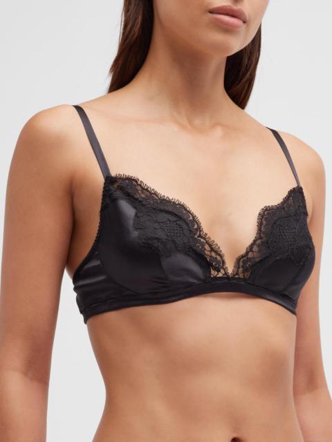 Dolce & Gabbana Satin Lace-Trim Soft Triangle Bra