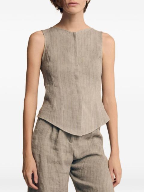cortana Lupe striped linen waistcoat