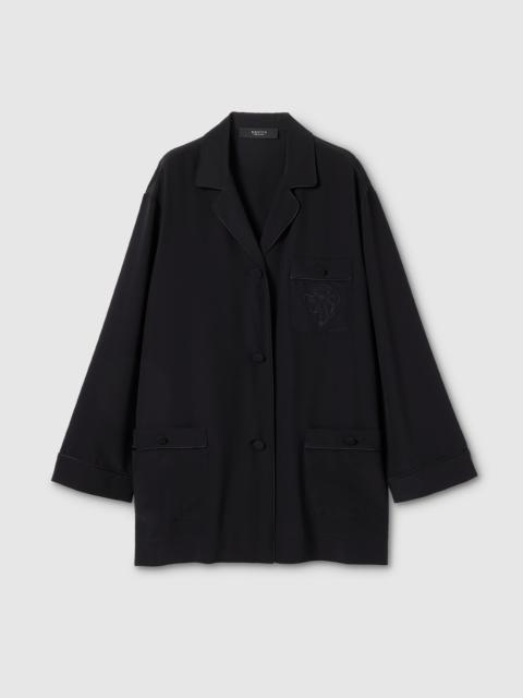 GUCCI Silk crêpe de chine shirt with embroidery