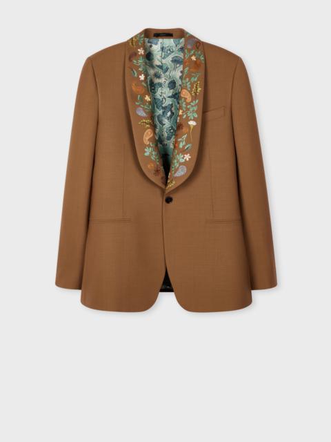 Paul Smith Brown Fresco Wool Embroidered-Lapel Blazer