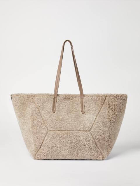 BC Duo bag in curly shearling with monili