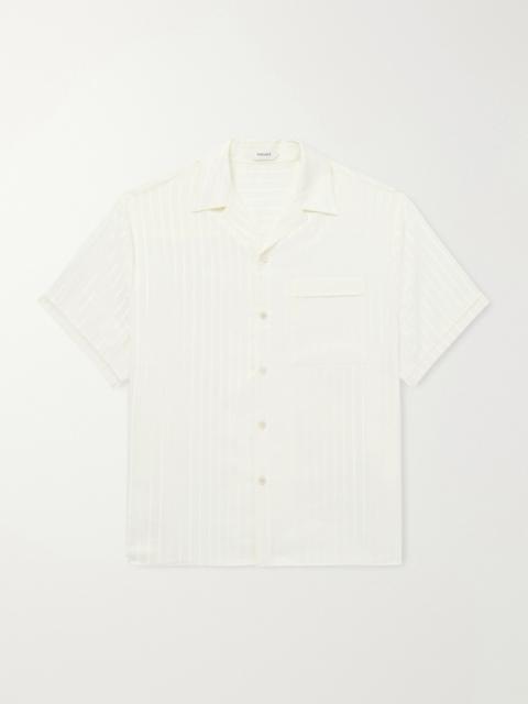 VERSACE Striped Cotton and Silk-Blend Jacquard Shirt