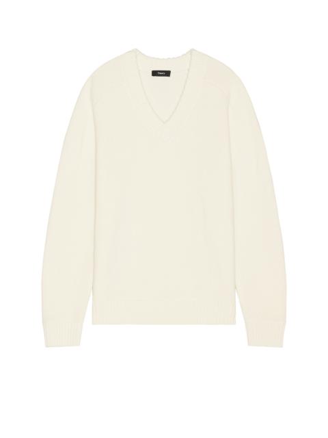 Theory Heavy Wool Cashmere V-Neck Sweater