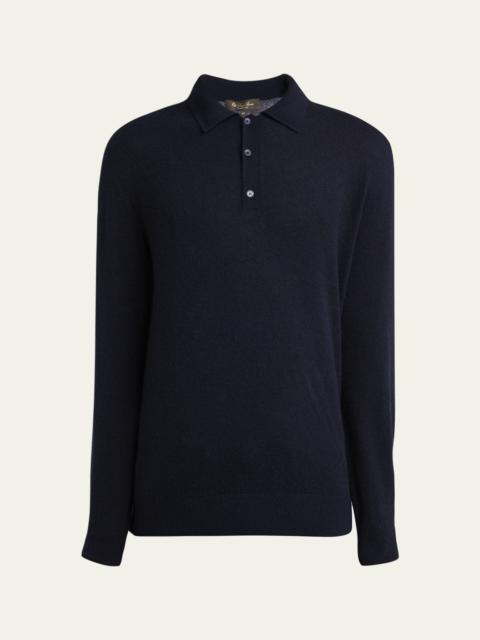 Men's Camino Cashmere and Silk Polo Sweater