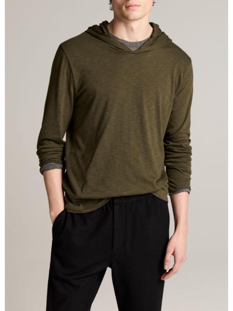 Vince Slub Pima Cotton Double-Layer Hoodie