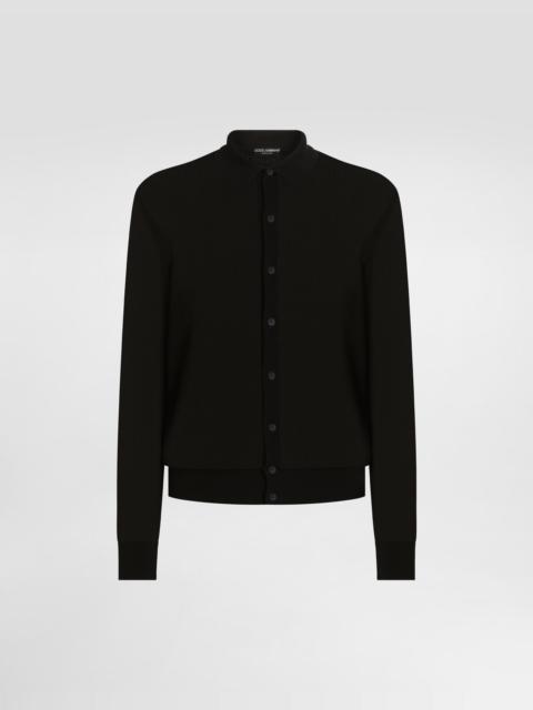 Dolce & Gabbana Long-sleeved shirt in a cotton openwork knit