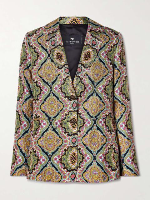 Etro Printed silk-twill blazer