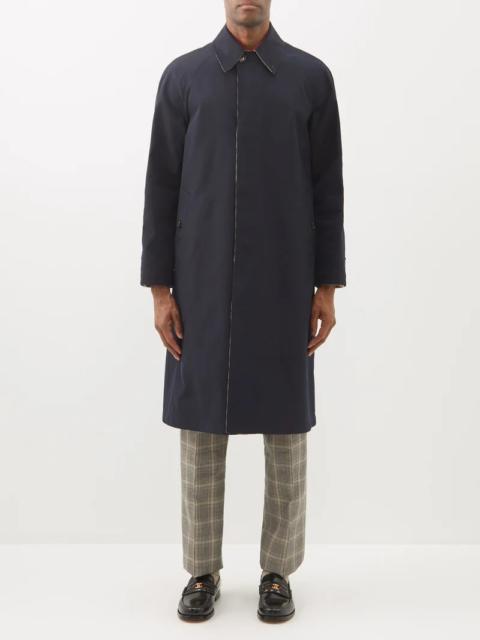 GG-jacquard lined-canvas coat