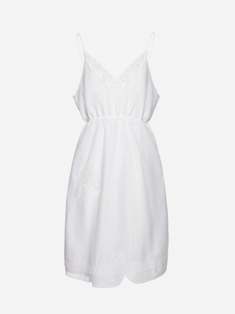 MAGDA BUTRYM Lace-trim slip midi dress in white
