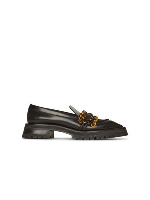 Balmain Leather Army loafers with chain