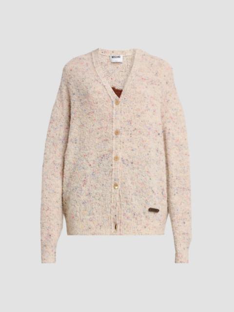 Moschino Women's Wool-Blend Bouclé Cardigan - Multi Ivory