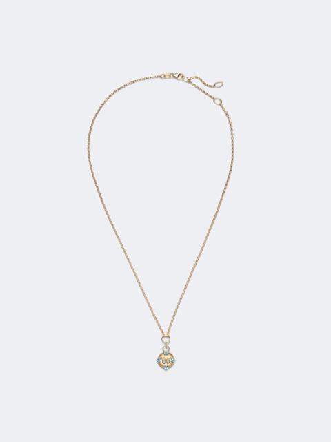 FOUNDRAE Butterfly 18kt gold pendant necklace with diamonds and topaz