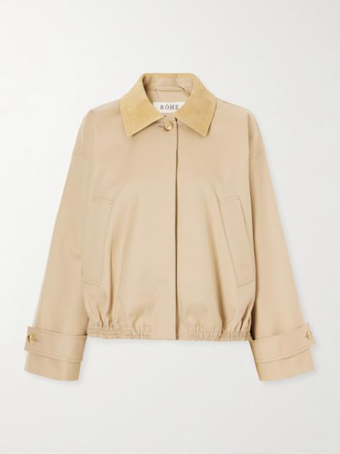 RÓHE Suede-trimmed Cotton Blouson Jacket