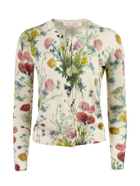 CAROLINA HERRERA Botanical Print Long Sleeve Cardigan